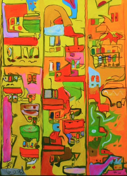 Abstract painting called Market by JGN Kelly
